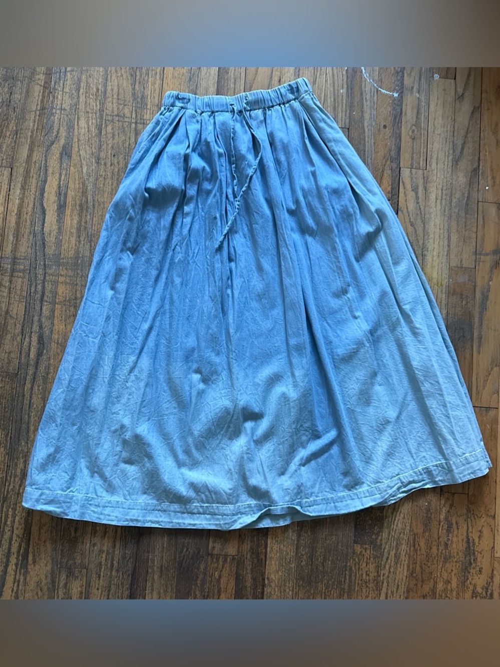 Unaya Sky Blue Maxi Skirt with Drawstring Waist